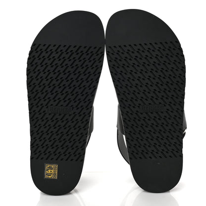 Hermes Calfskin Mens Genius Sandals 42 Black 5 of 7