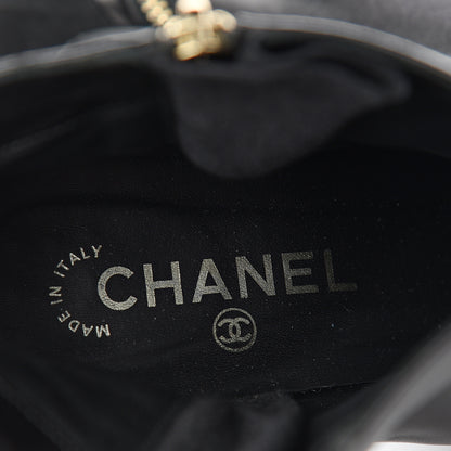Chanel Lambskin Suede CC Short Boots 40 Black 8 of 8