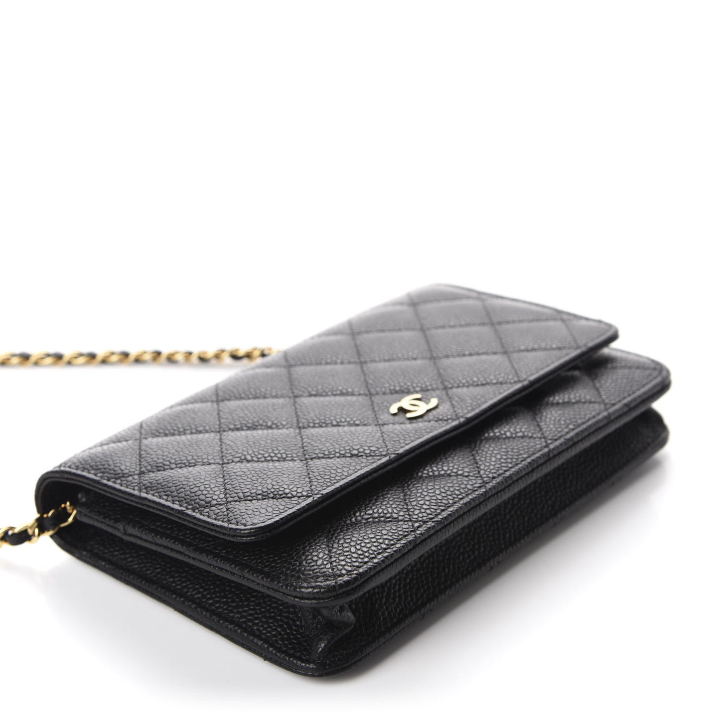 Caviar Quilted Wallet On Chain WOC Black