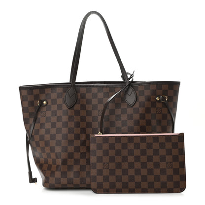 Louis Vuitton Damier Ebene Neo Neverfull MM Rose Ballerine 1 of 11