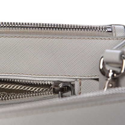 Prada Saffiano Lux Small Double Zip Tote Talco 8 of 10