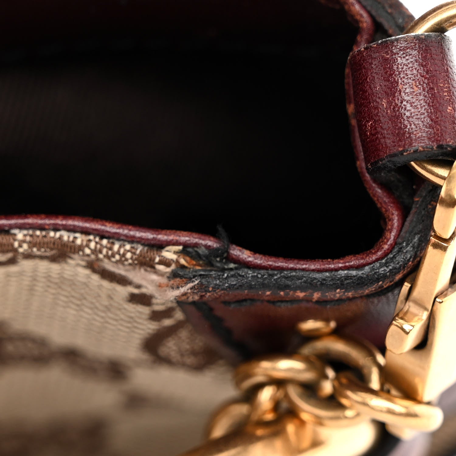 Gucci Monogram Studded Small Horsebit Clutch Bordeaux 15 of 15