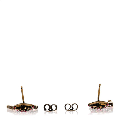 Gucci Metal Crystal Interlocking G Strawberry Drop Earrings Red 3 of 5