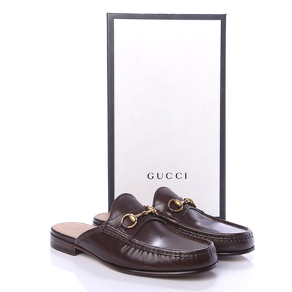 Gucci Goatskin Mens Horsebit Slippers 8.5 Light Brown 9 of 9