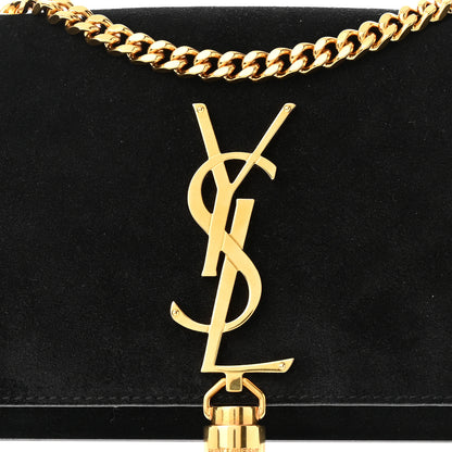 Saint Laurent Suede Small Classic Monogram Kate Tassel Satchel Black 7 of 10