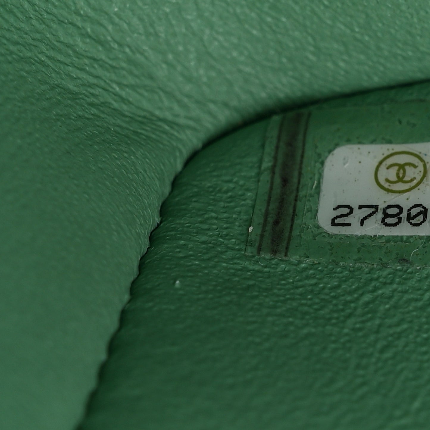 Lambskin Chevron Quilted Mini Rectangular Flap Green