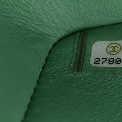 Chanel Lambskin Chevron Quilted Mini Rectangular Flap Green 7 of 11