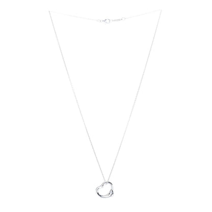 Tiffany Sterling Silver 16mm Elsa Peretti Open Heart Pendant Necklace 3 of 7