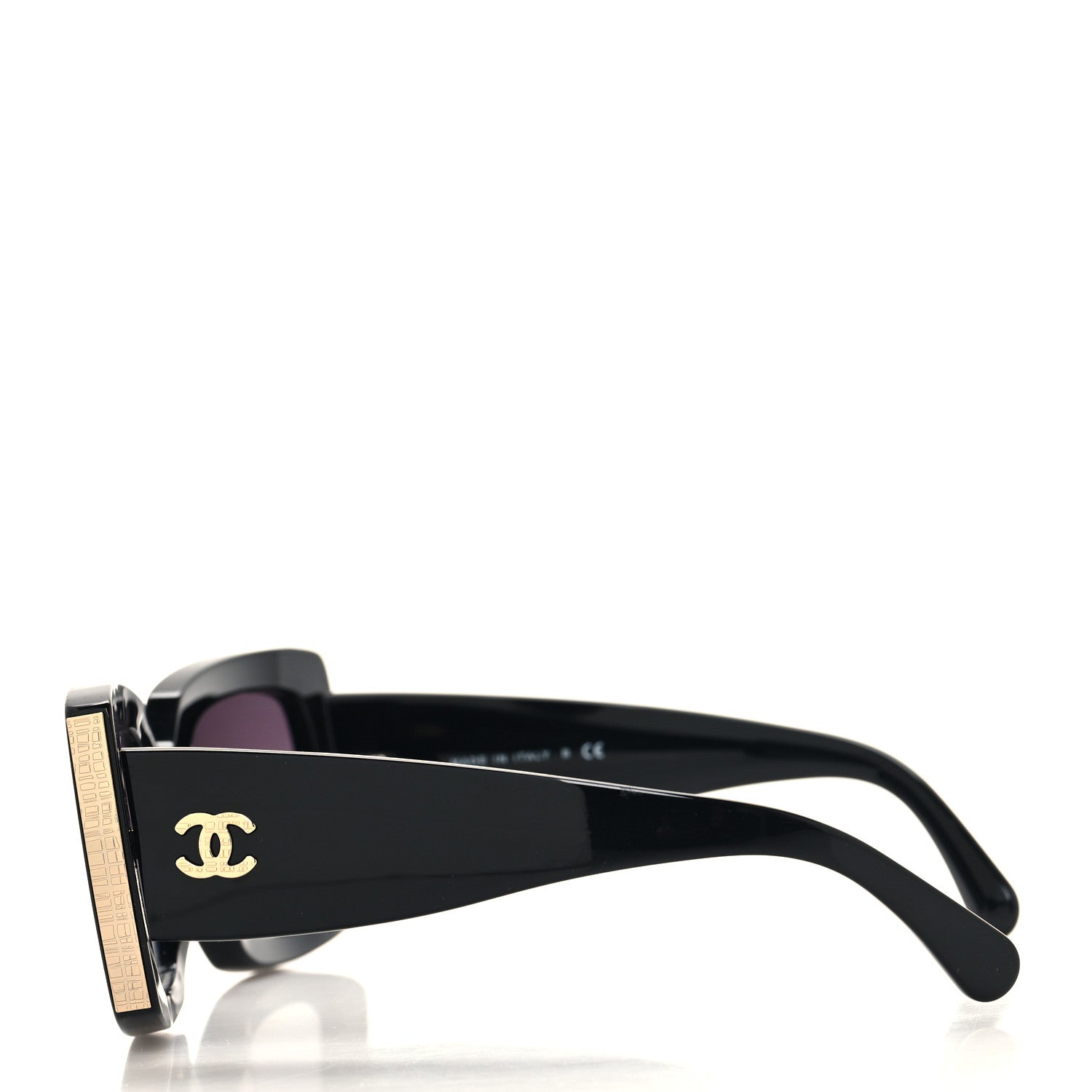 Chanel Acetate Rectangle Sunglasses 5435-A Black 3 of 7