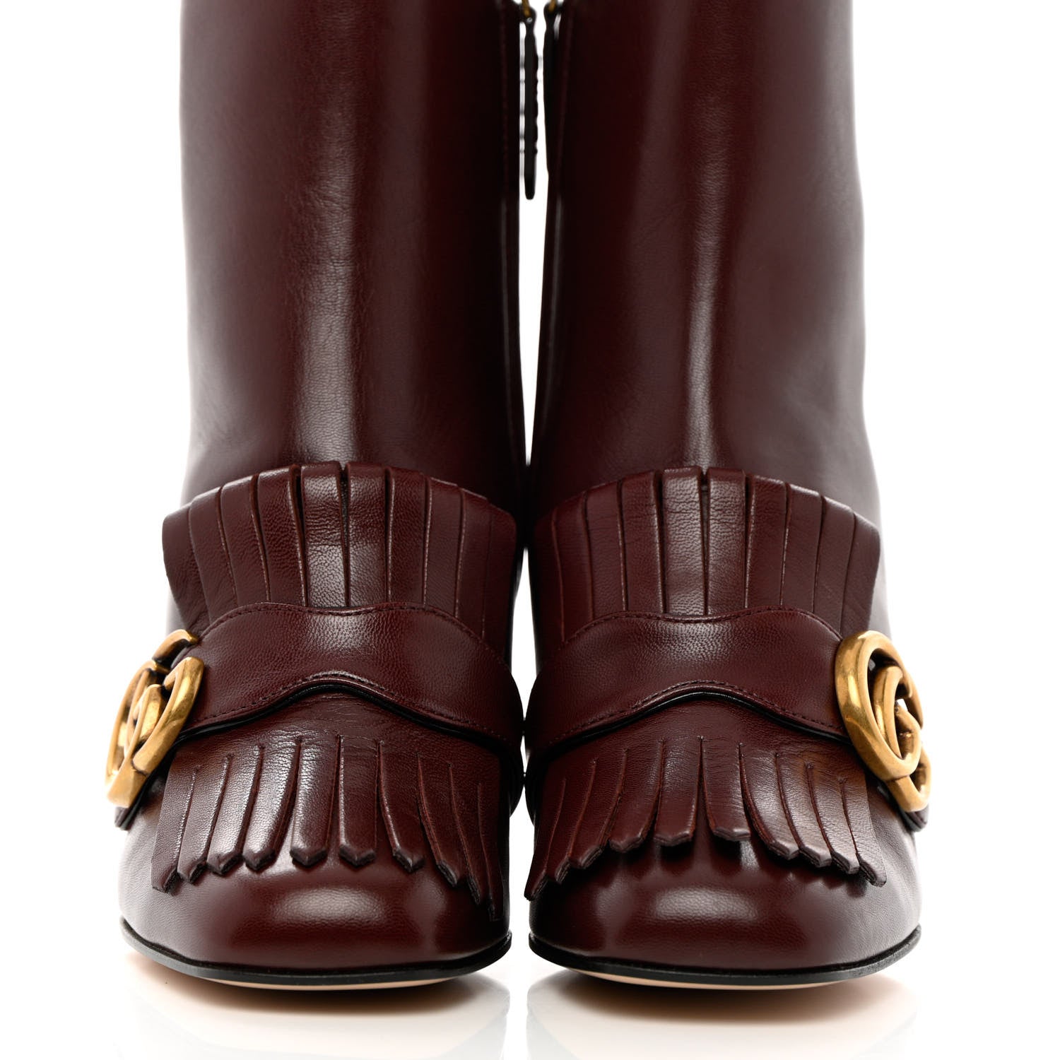 Gucci Malaga Kid GG Marmont Fringe 75mm Ankle Boots 35 Vintage Bordeaux 5 of 12