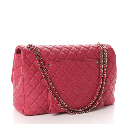 Chanel Calfskin Quilted Small XXL Travel Flap Bag Dark Pink 3 of 11