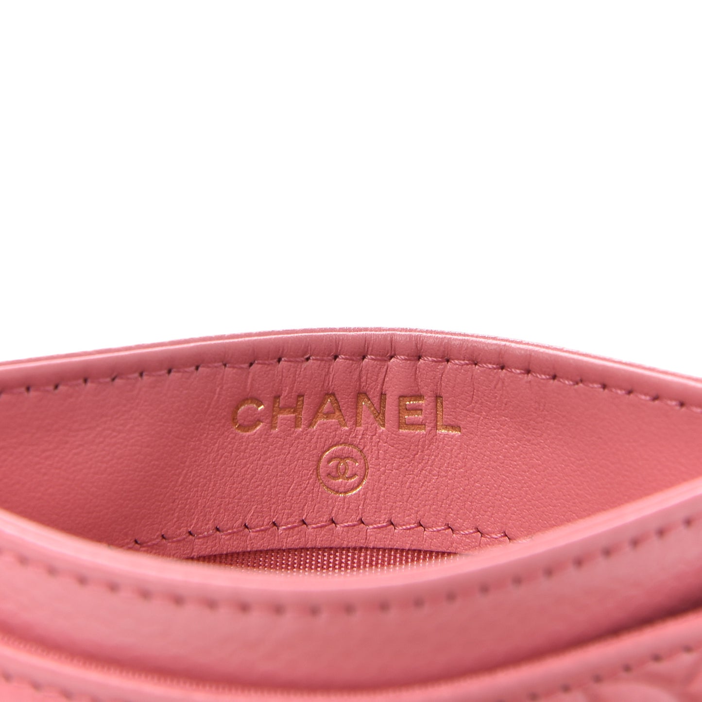 Caviar Camellia Embossed Card Holder Pink