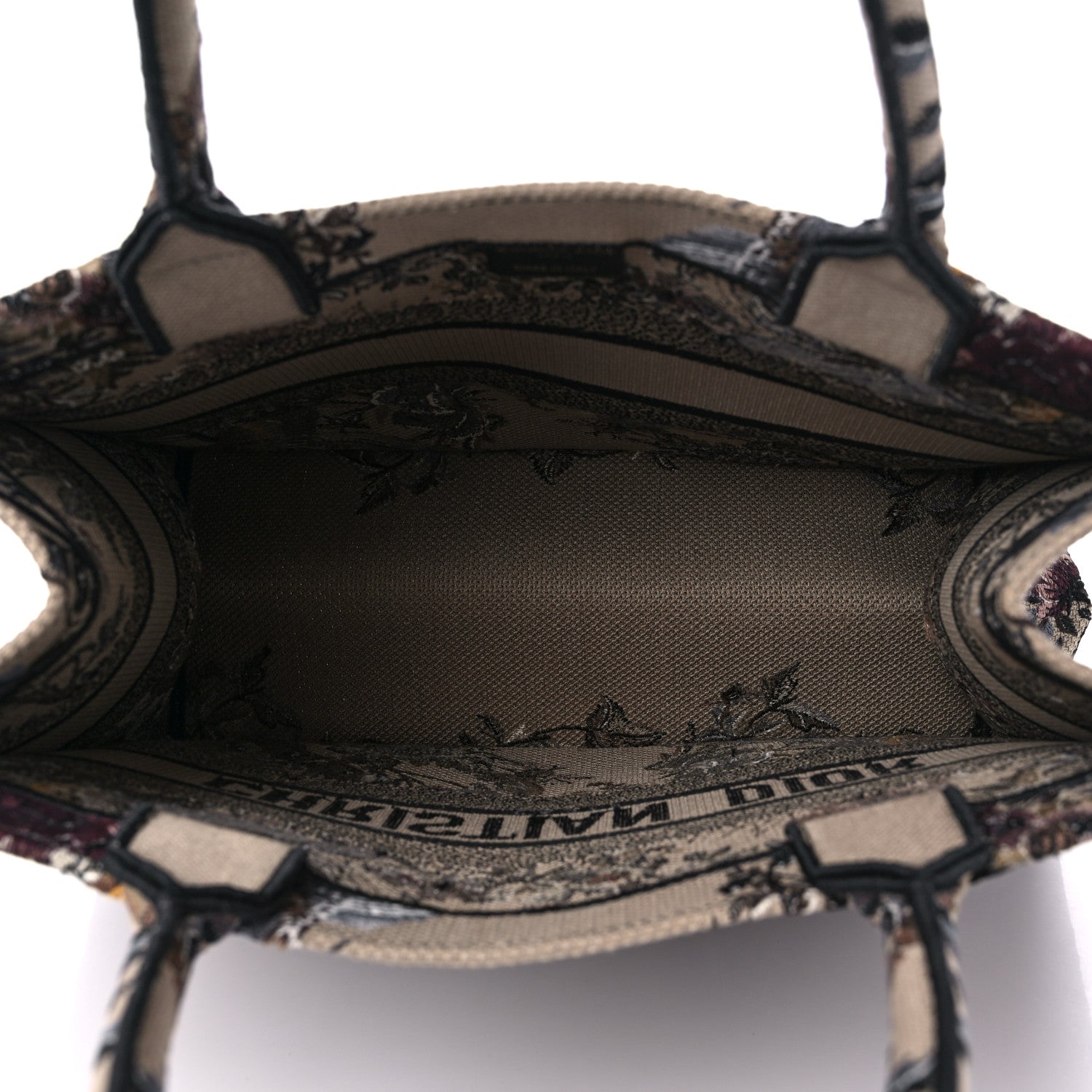 Christian Dior Canvas Embroidered Jardin D'Hiver Medium Book Tote Beige Multicolor 5 of 9