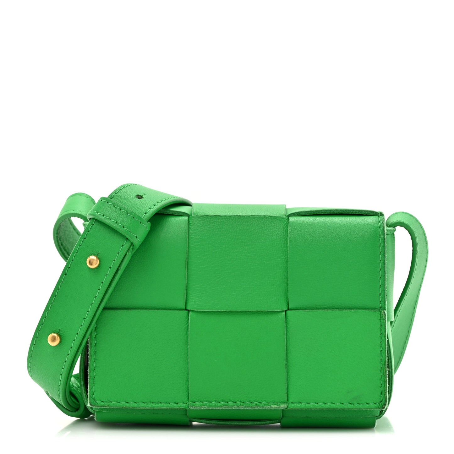 Lambskin Maxi Intrecciato Extra Mini Cassette Crossbody Bag Parakeet