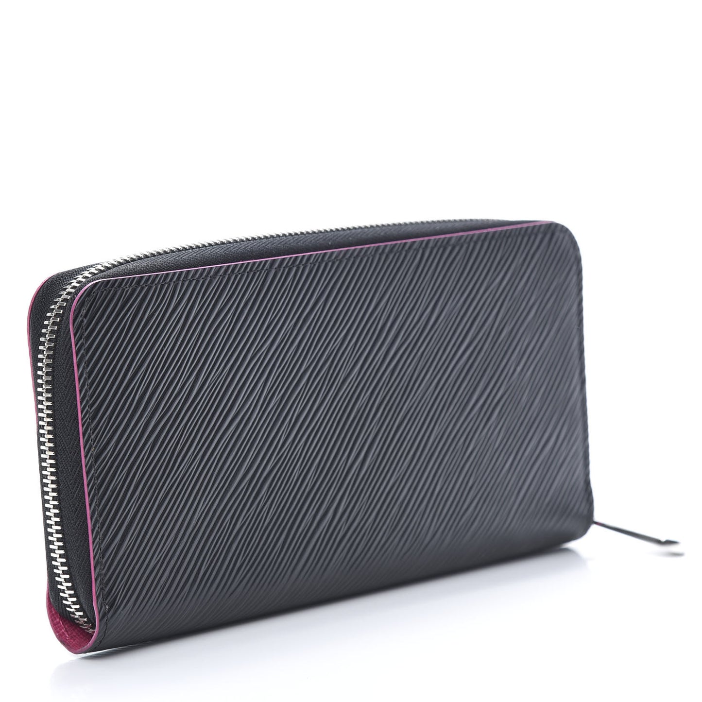 Epi Zippy Wallet Black Hot Pink