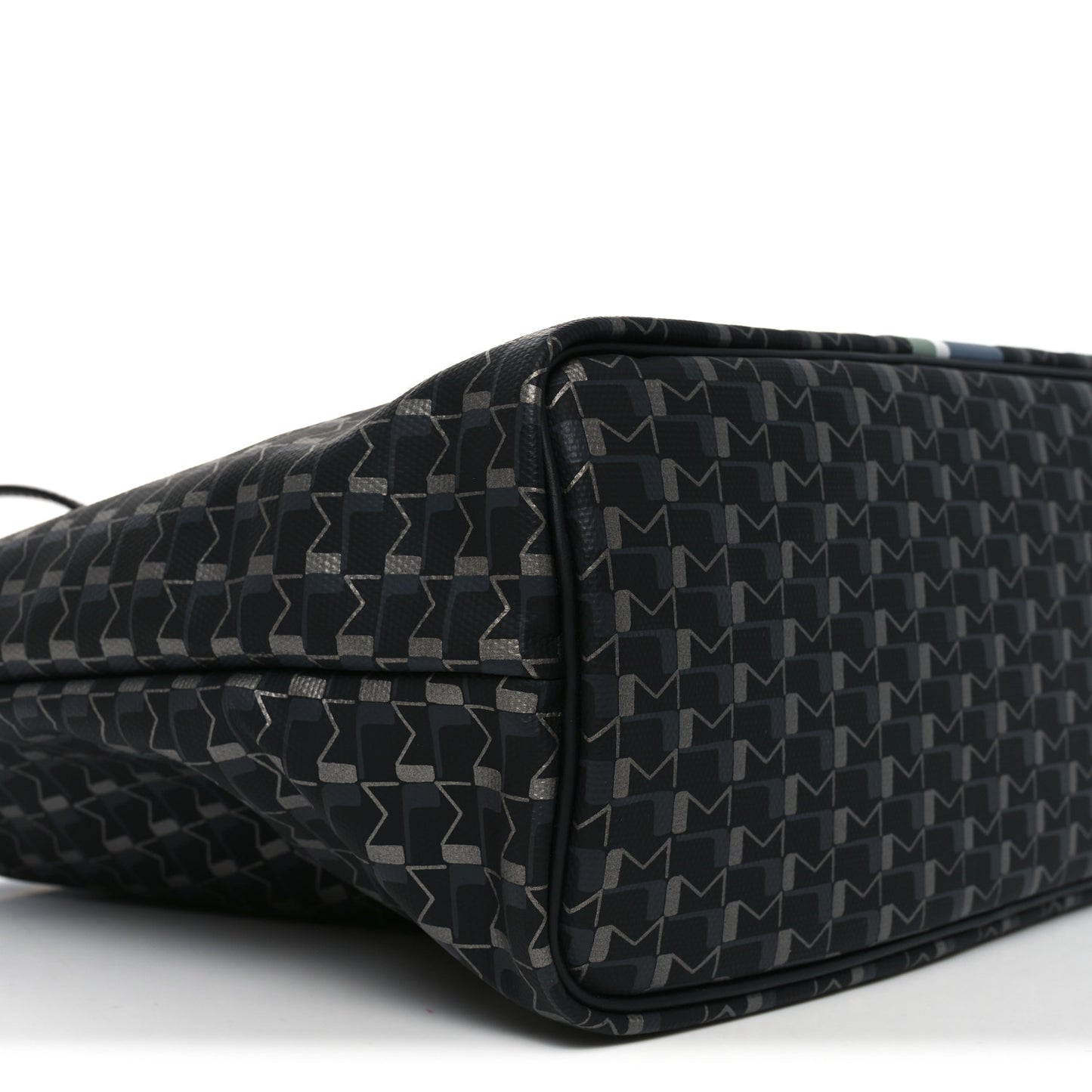Grained Calfskin Canvas 1920 Oh! Tote Ruban PM Carbon Silver