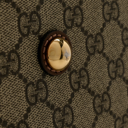 Gucci GG Supreme Monogram Azalea Calfskin Retro Interlocking G Large Duffle Bag Beige Ebony Brown Sugar 10 of 12