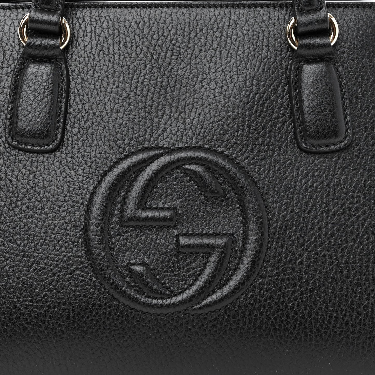 Dollar Calfskin Medium Soho Top Handle Satchel Black