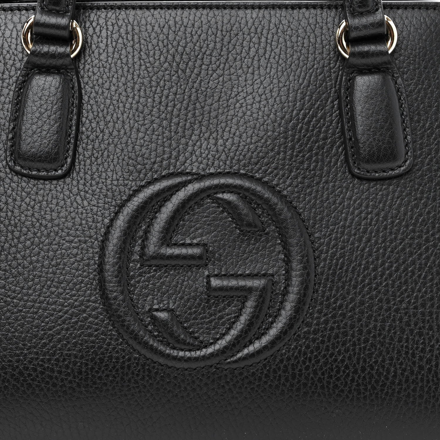 Gucci Dollar Calfskin Medium Soho Top Handle Satchel Black 8 of 10