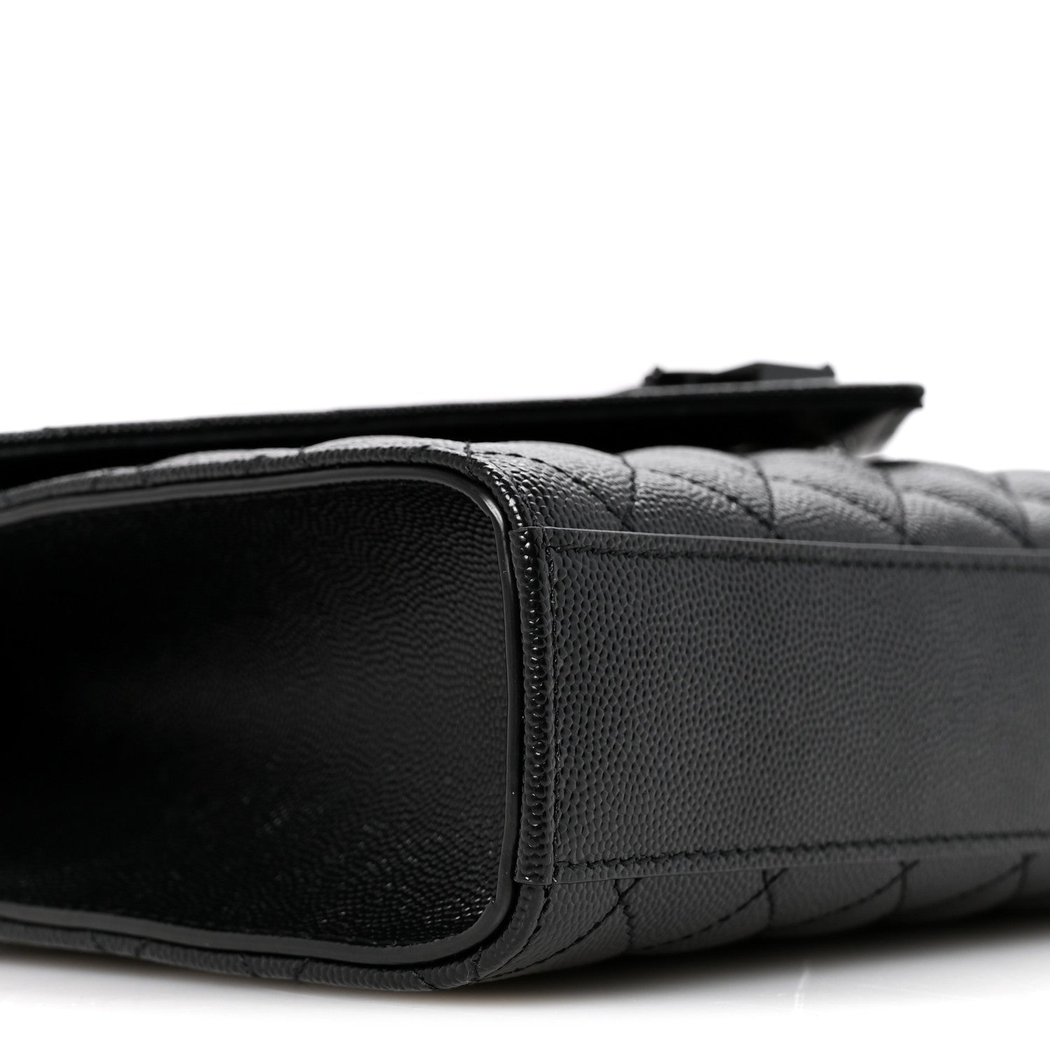 Saint Laurent Grain De Poudre Textured Mixed Matelasse Triquilt Medium Monogram Monochrome Satchel Black 9 of 11