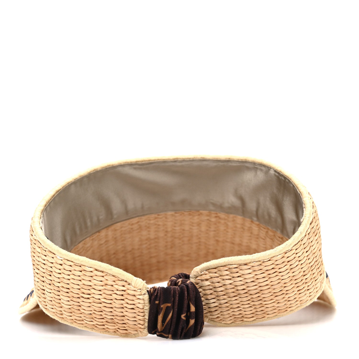 Louis Vuitton Calfskin Raffia Monogram Strawgram Visor Natural Blue 6 of 7