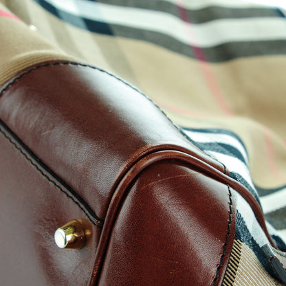 Burberry House Check Small Canterbury Tote Dark Tan 9 of 9