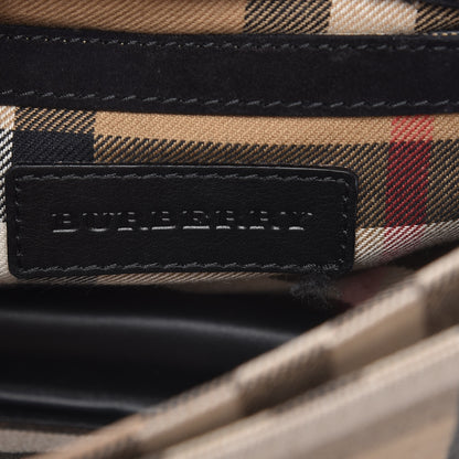 Burberry Calfskin House Check Small Macken Crossbody Bag Black 6 of 12