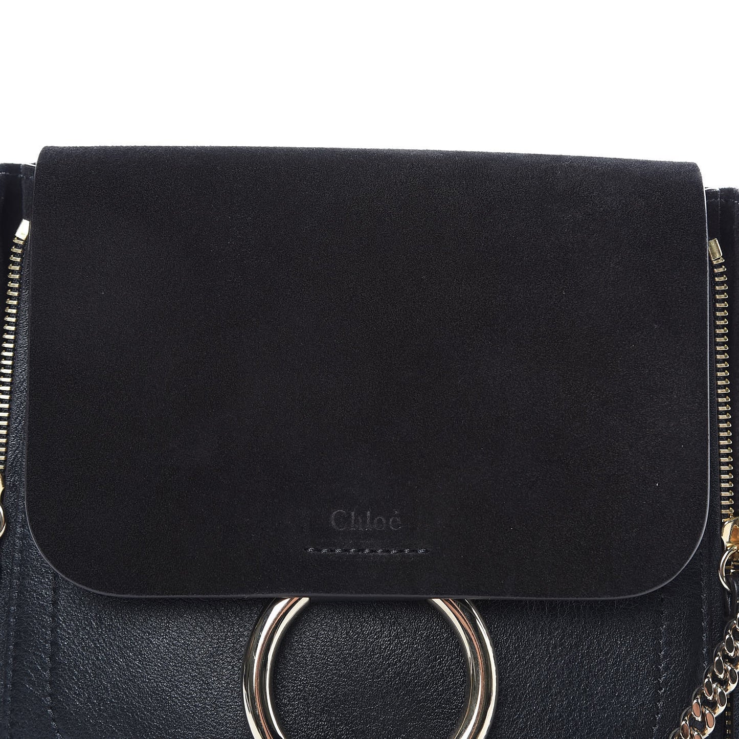 Suede Calfskin Small Faye Backpack Black