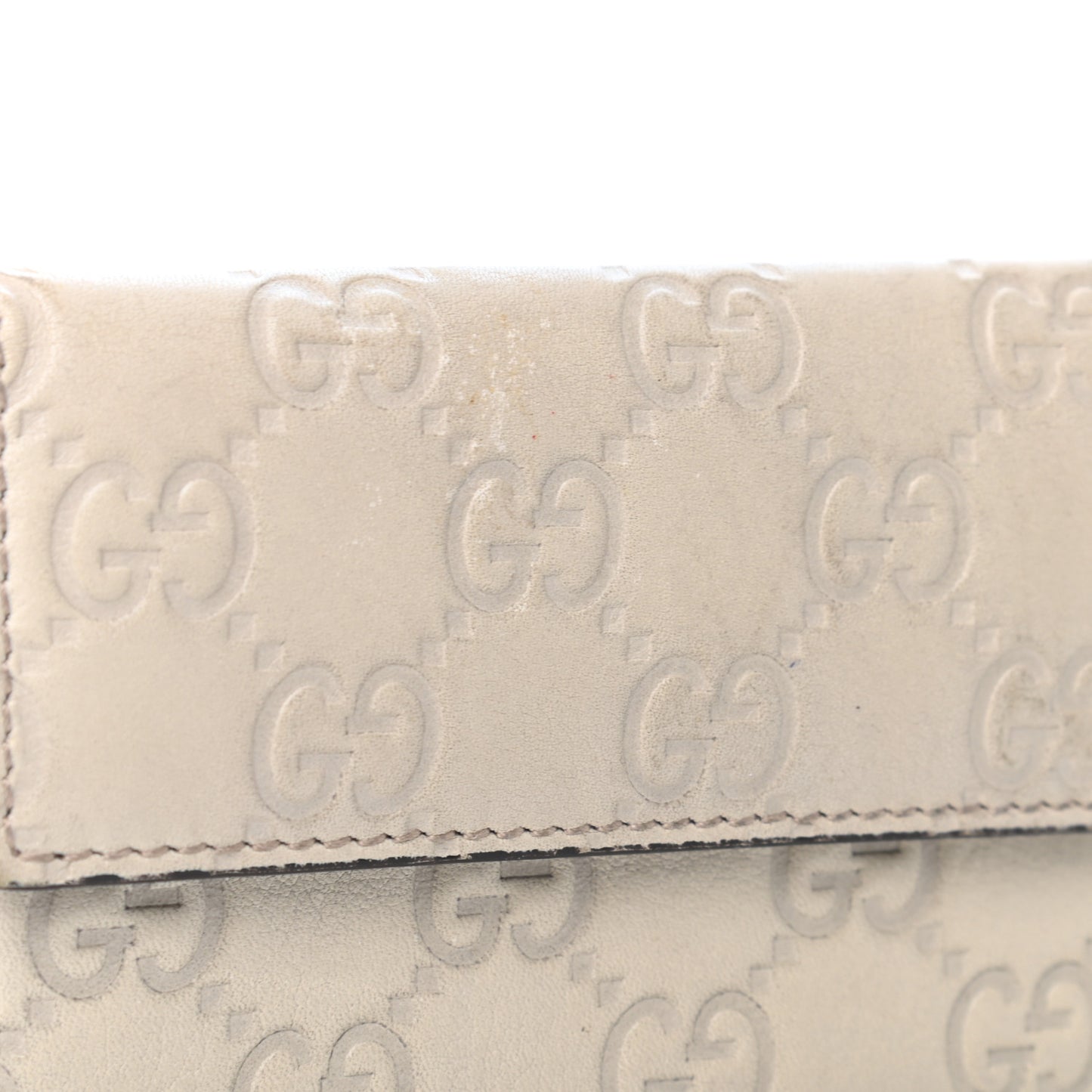 Guccissima Heart Continental Wallet Off White