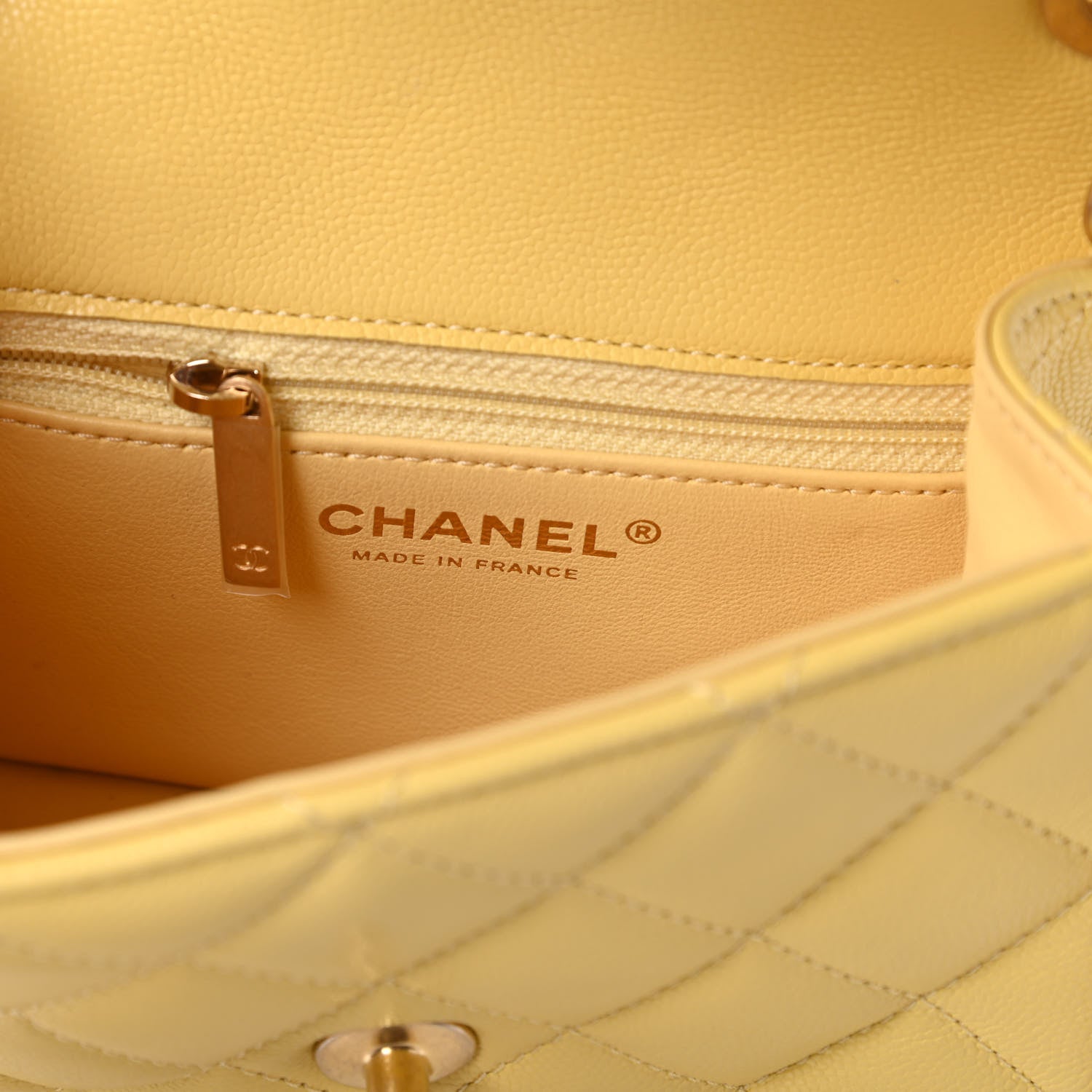 Chanel Caviar Quilted Mini Sweet Classic Flap Yellow 8 of 11