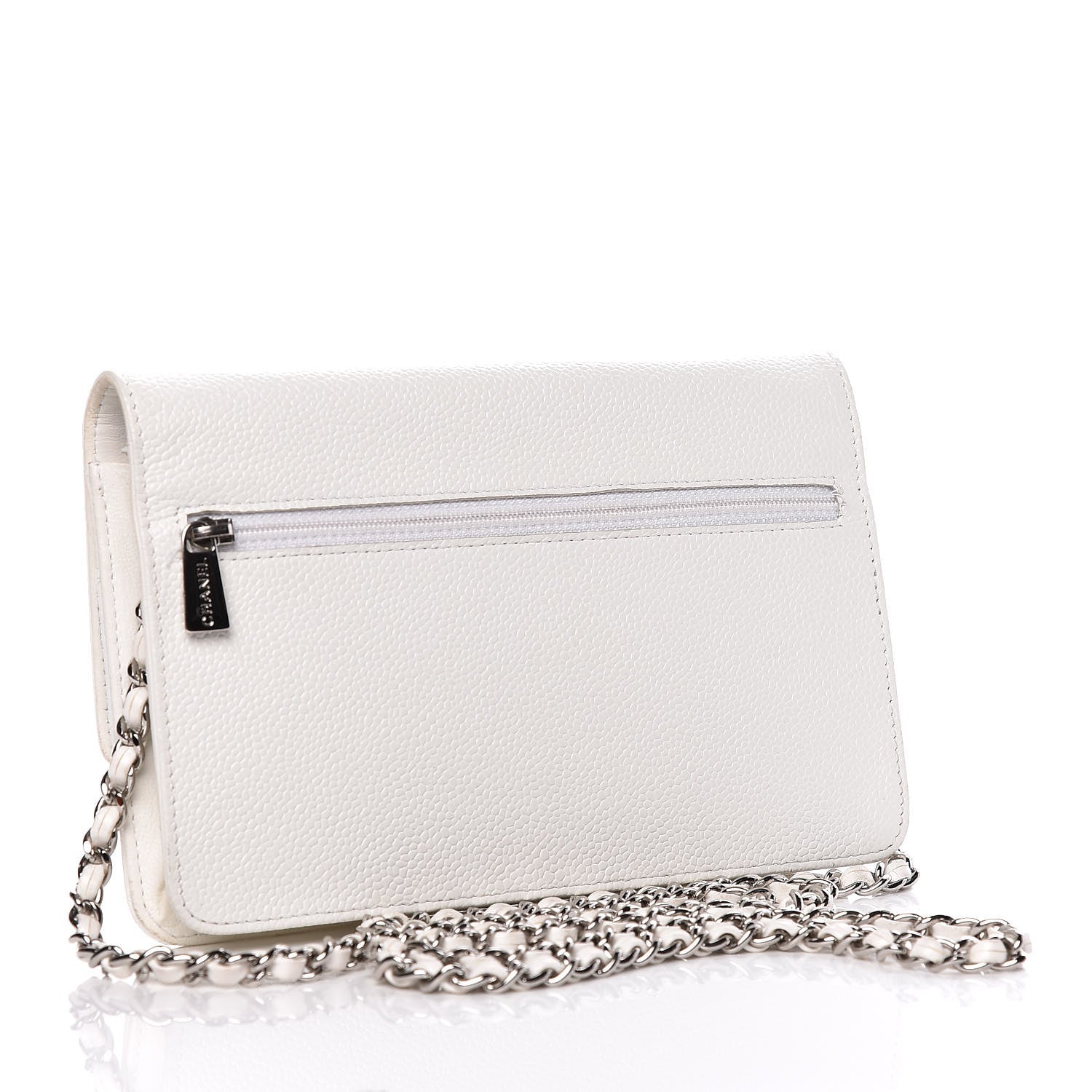 Chanel Caviar Timeless CC Wallet on Chain WOC White 3 of 18