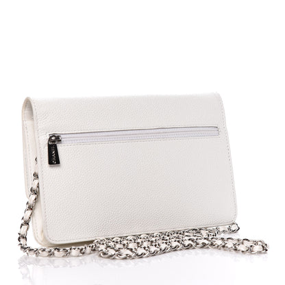 Chanel Caviar Timeless CC Wallet on Chain WOC White 3 of 18