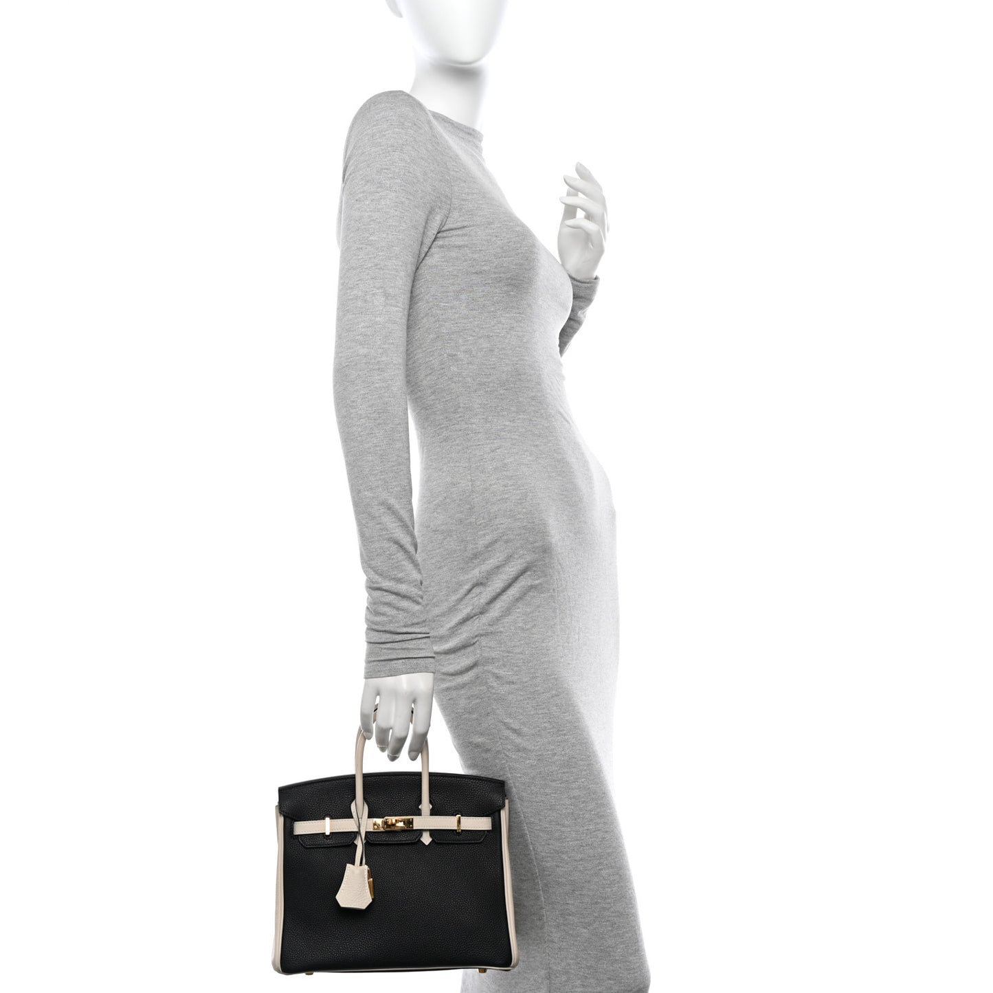 Togo Horseshoe Birkin 25 Black Craie