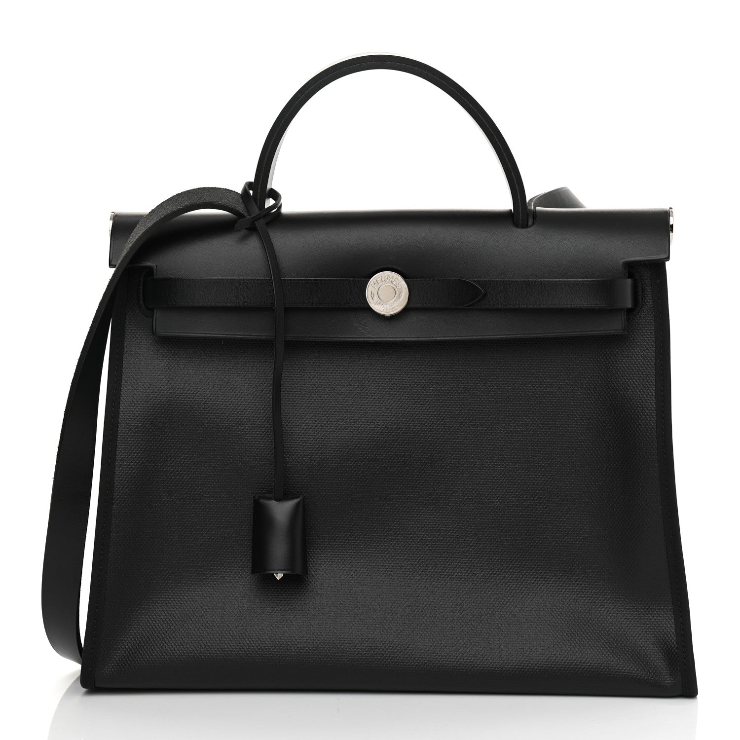 Hermes Toile H Berline Vache Hunter Herbag Zip PM 31 Black Ecru 3 of 9