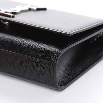 Saint Laurent Grain De Poudre Small Monogram Kate Satchel Black 9 of 9