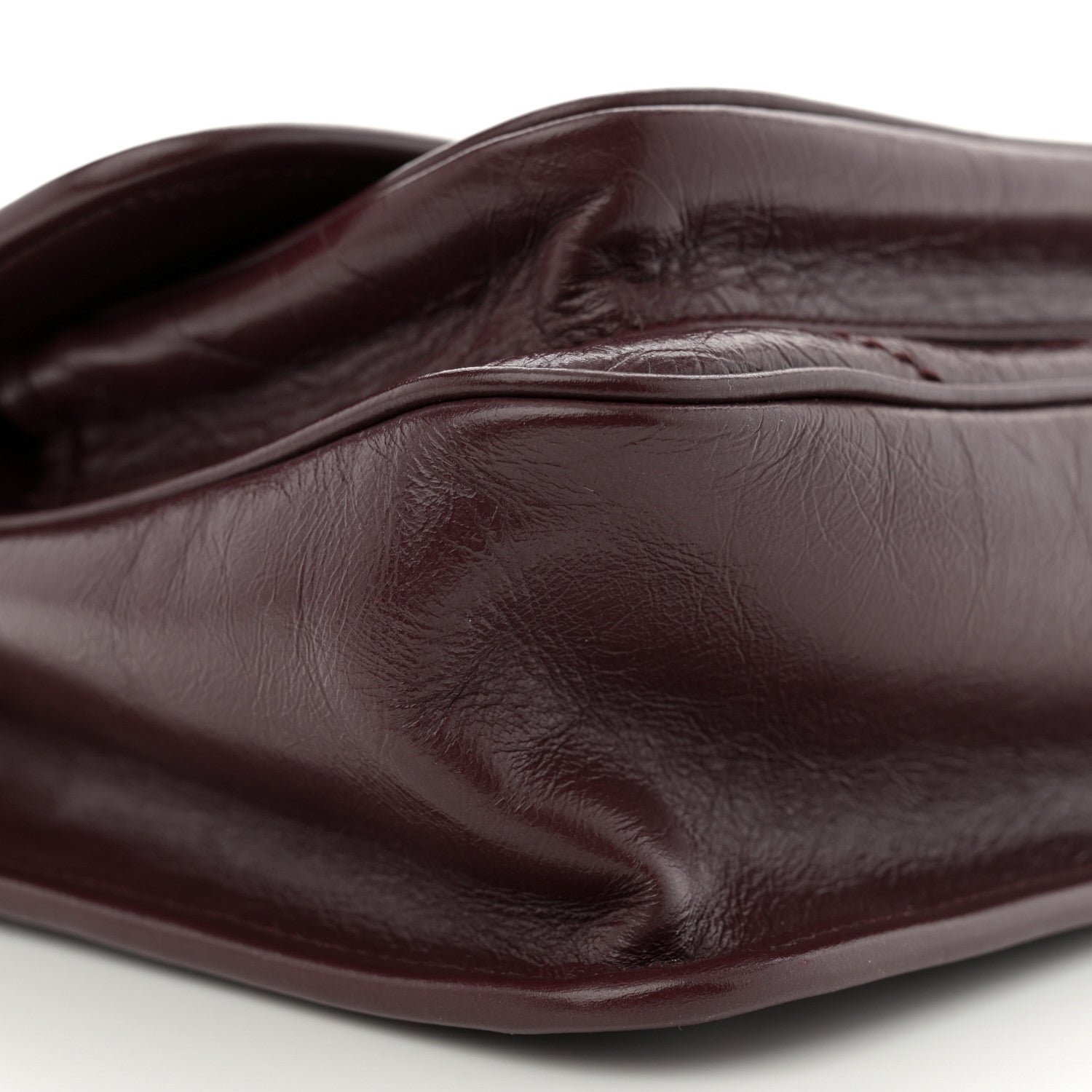 Saint Laurent Crinkled Calfskin Matelasse Monogram Baby Niki Chain Satchel Burgundy 9 of 10
