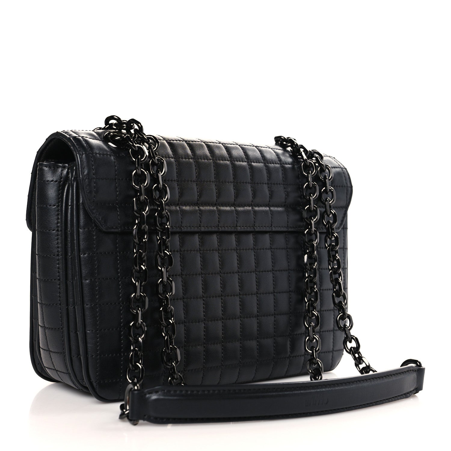 Celine Calfskin Quilted Medium C Bag Black 3 of 9
