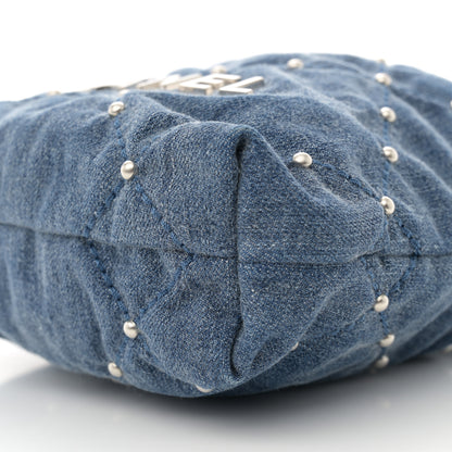 Chanel Washed Denim Quilted Studded Mini Chanel 22 Blue 10 of 11