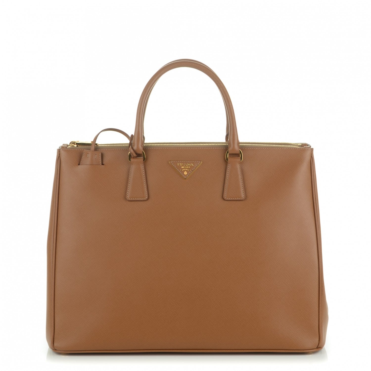 Prada Saffiano Lux Extra Large Galleria Double Zip Tote Caramel 1 of 8
