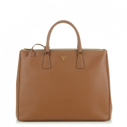 Prada Saffiano Lux Extra Large Galleria Double Zip Tote Caramel 1 of 8