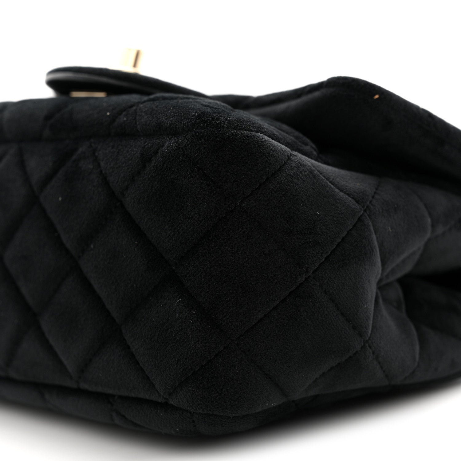 Chanel Velvet Quilted Mini Square Pearl Crush Flap Black 10 of 10