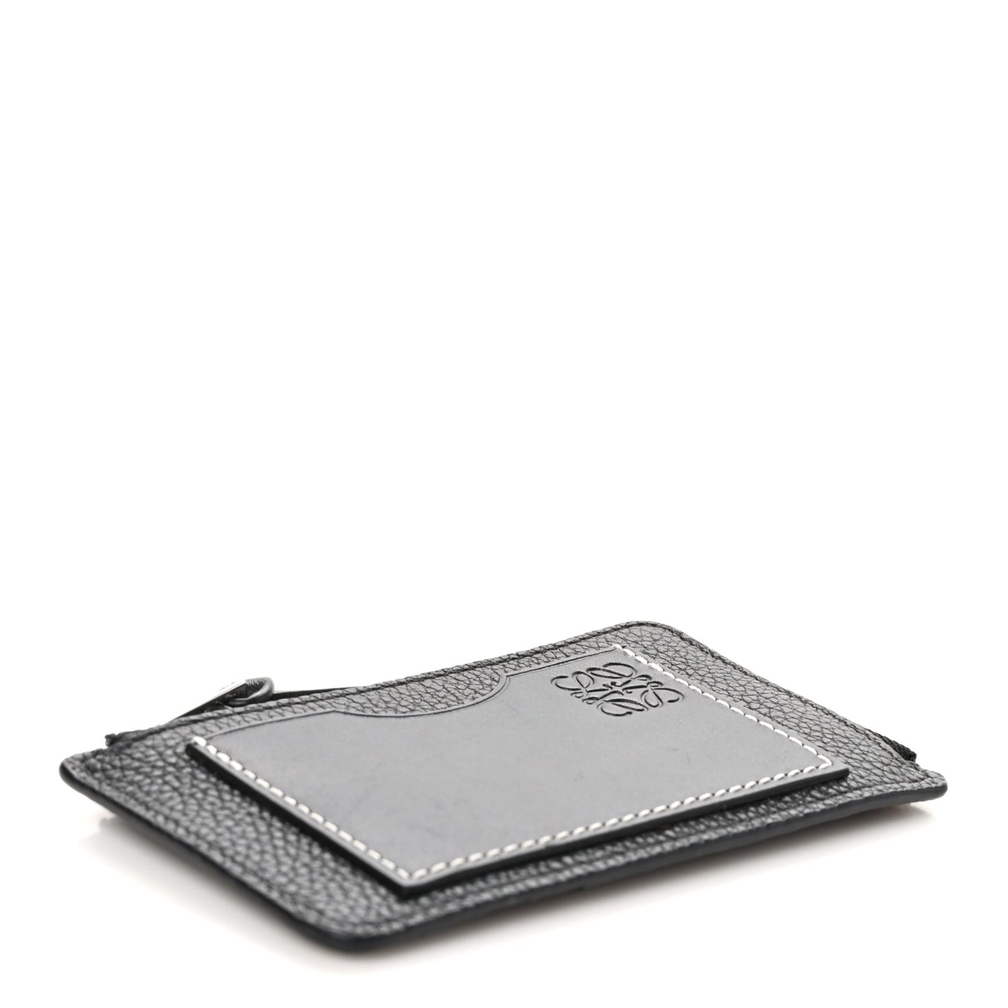 Soft Grained Calfskin Coin Card Holder Black