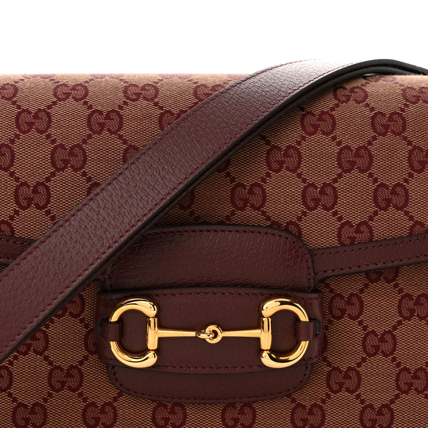 Monogram Textured Dollar Calfskin Horsebit 1955 Shoulder Bag Sahara Rubino Chardonnay