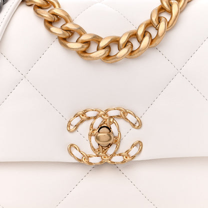 Chanel Lambskin Quilted Medium Chanel 19 Flap White 8 of 10