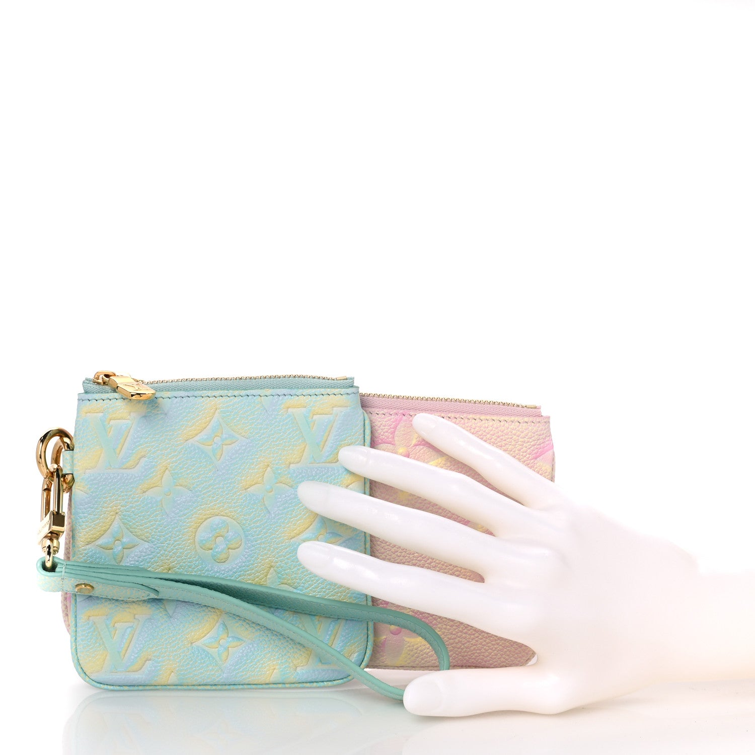 Louis Vuitton Empreinte Monogram Summer Stardust Trio Pouch Pink Water Green Lilas 2 of 8