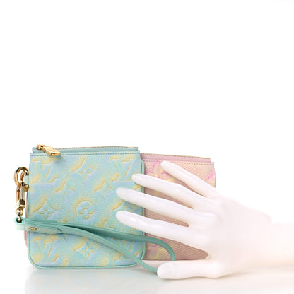 Louis Vuitton Empreinte Monogram Summer Stardust Trio Pouch Pink Water Green Lilas 2 of 8