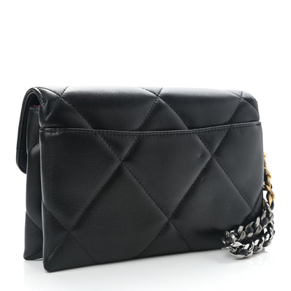 Chanel Lambskin Quilted Chanel 19 Flap Clutch Black 4 of 10