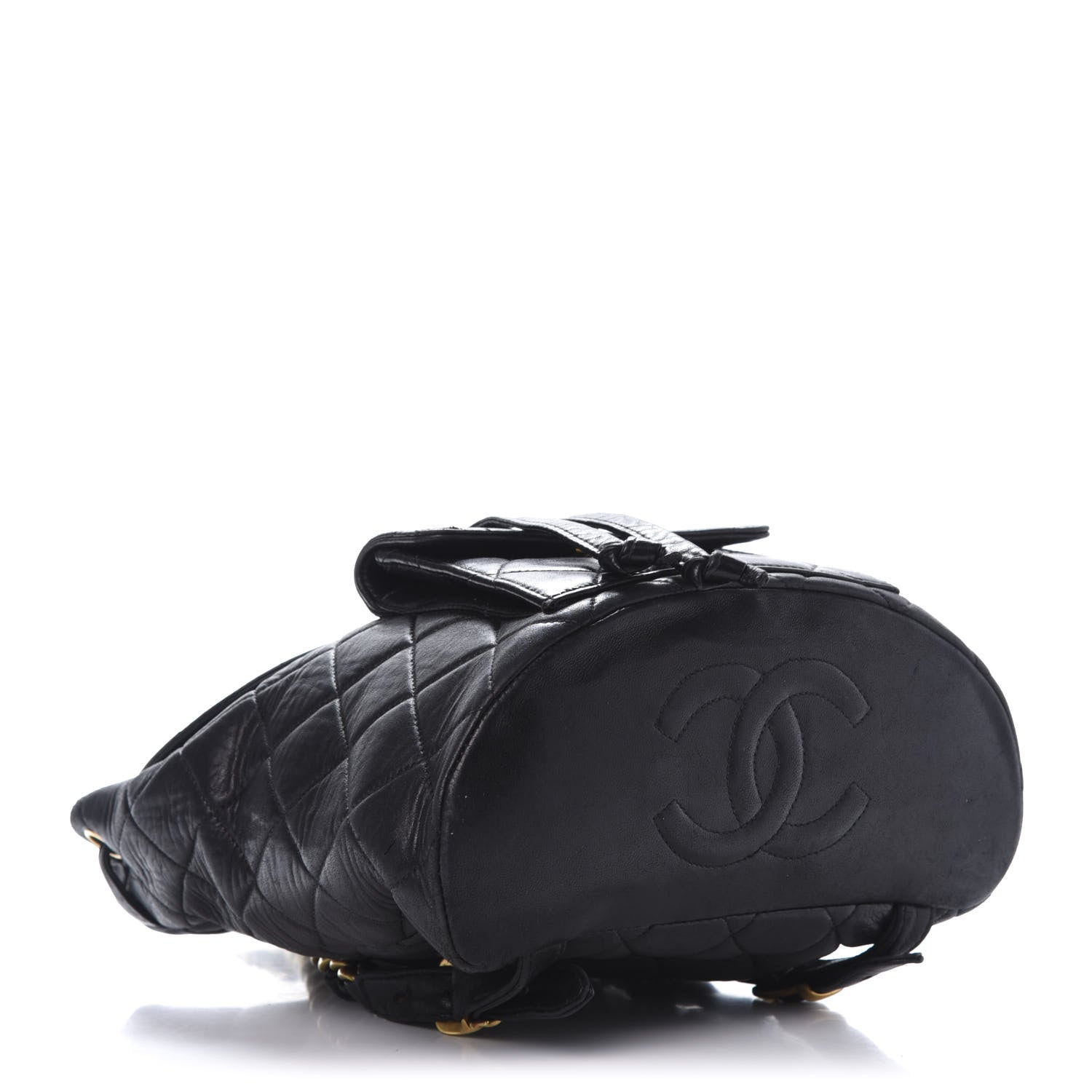 Chanel Lambskin Quilted Drawstring Backpack Black 3 of 16