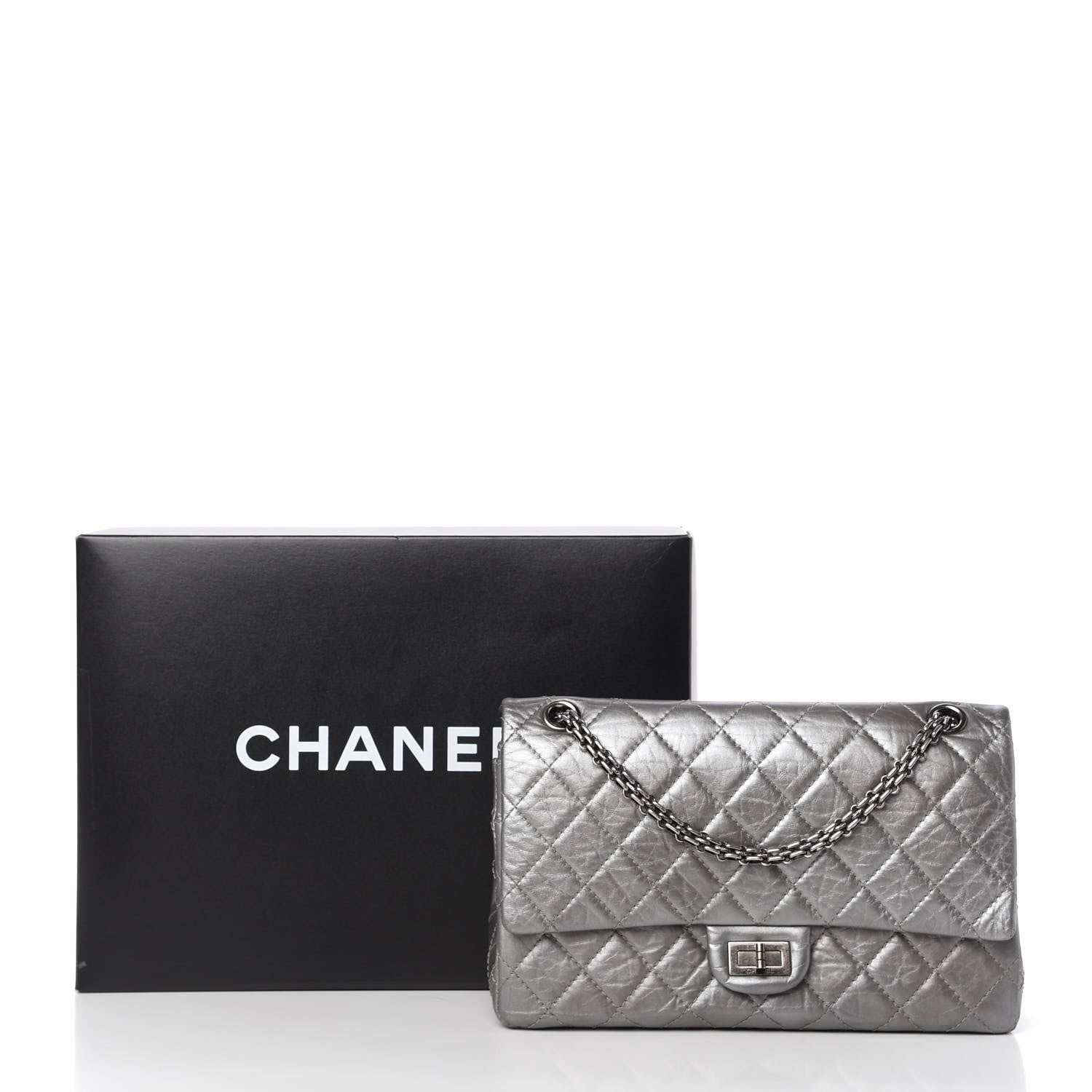 Chanel Metallic Aged Calfskin Quilted 2.55 Reissue 226 Flap Silver 11 of 11