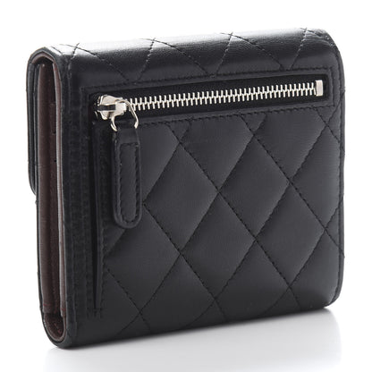 Chanel Lambskin Quilted Small Compact Wallet Black 3 of 11